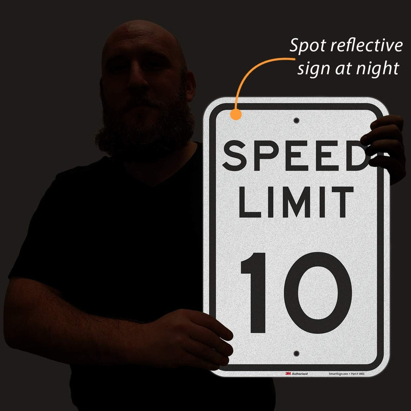 SmartSign-K-2081-EG "Speed Limit 10 MPH" Sign | 12" x 18" 3M Engineer Grade Reflective Aluminum 12" x 18" EG Reflective Aluminum