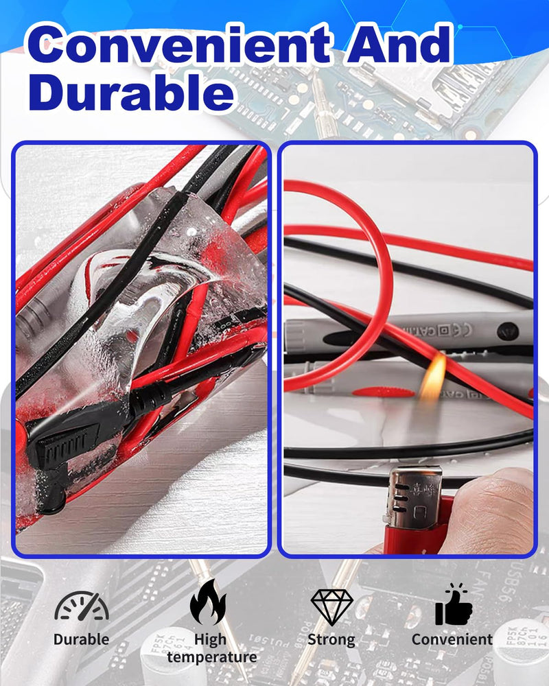 [Australia - AusPower] - Multimeter Test Leads 1000V 20A Gold-Plated Test Probe Lead, 40 inch Multi Meter Leads for Volt Clamp Meter Electrical Testing Tools (2PCS) 