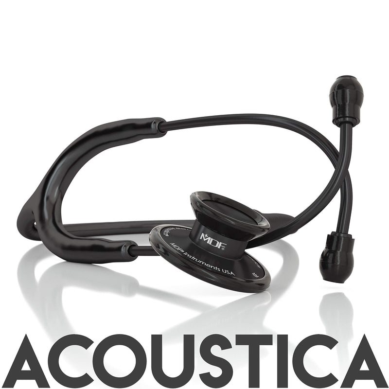 [Australia - AusPower] - MDF Instruments Acoustica Lightweight Stethoscope for Doctors, Nurses, Students, Black + MDF LUMiNiX Illuminator Medical Professional Diagnostic Penlight 