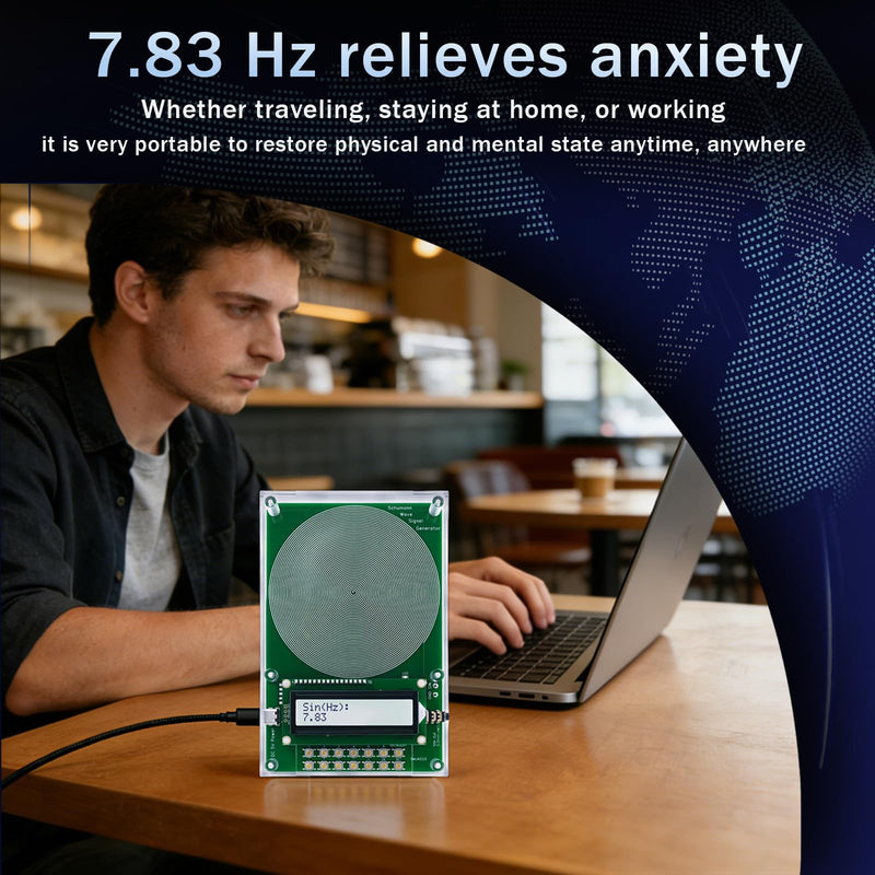 Adjustable Frequency Generator for Healing (0.01Hz-100kHz), 7.83Hz Schumann Resonance Generator, Suitable for Improving Sleep, Stress Reduction,Yoga and Meditation | USB Powered