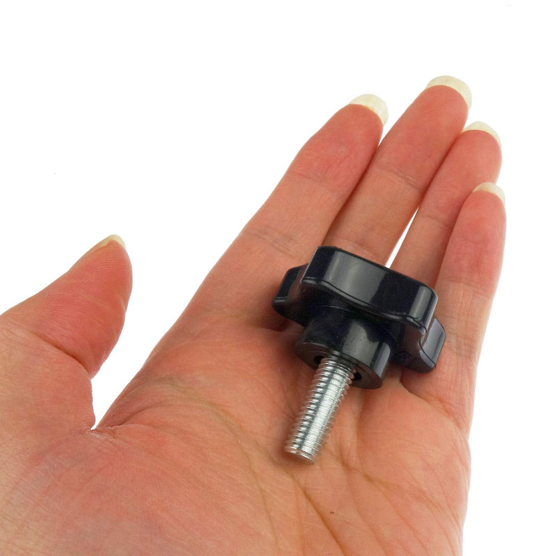 [Australia - AusPower] - 2 Pack Black 8mm(M8) Thread Replacement Star Hand Knob Tightening Screw (M8 x 20mm) 20 mm 