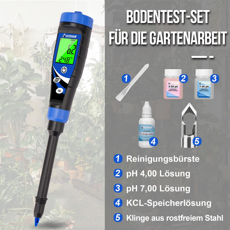 [Australia - AusPower] - UIUZMAR Soil pH Meter, Electronic pH Meter for Plants, pH Tester for Soil and Water, Digital pH Meter for Pool, Indoor Planting, Garden Pots, Meat, Wine, Yogurt, Sauces 