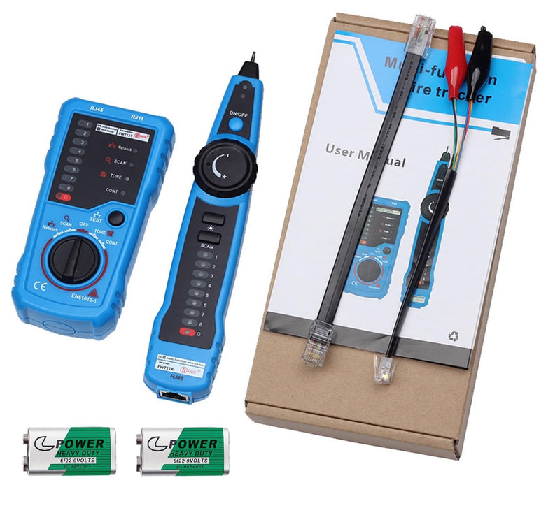 [Australia - AusPower] - Network Cable Tester, Multifunction Digital Signal Cable Toner, Cat5 Cat6 Ethernet LAN Network Wire Tracer with Probe Tone, RJ11 RJ45 Telephone Line Tester for Line Continuity Metal Wire Detector 