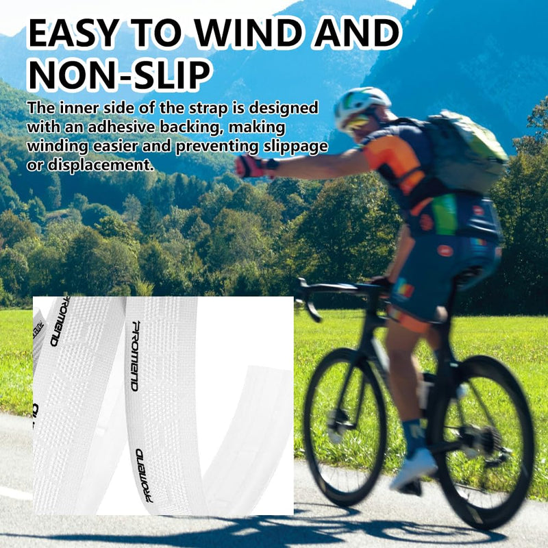 Bike Handlebar Tape Silicone Anti-Slip (Set of 2) - Enhance Your Bike Grip with These Bicycle Handle bar Tape - Wrap Your Bike for an Awesome Comfortable Ride (White) White