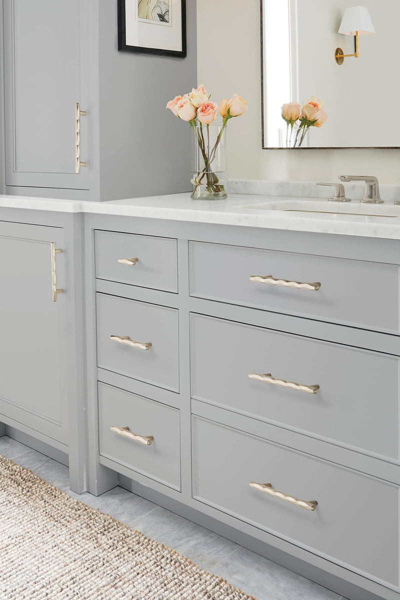 Amerock | Cabinet Pull | Satin Nickel | 6-5/16 inch (160 mm) Center-to-Center | St. Vincent | 1 Pack | Drawer Pull | Drawer Handle | Cabinet Hardware