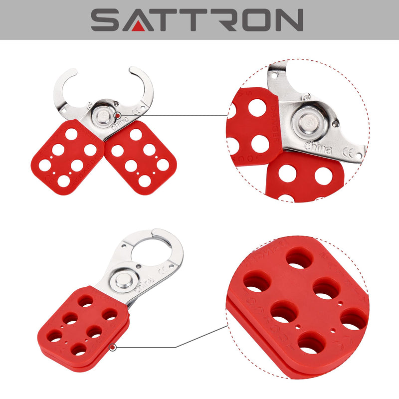 [Australia - AusPower] - Lock Out Tag Out Hasp, 6 Pcs Red Lockout Hasp, Tamper-Proof and Impact-Resistant Loto Hasp with 6 Holes Interlock 6pcs Lockout Hasp 