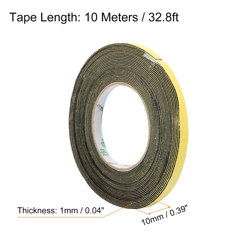 Single-Sided Foam Tape Self Adhesive, [for Home Fixtures, Daily Use] - 10mm x 1mm / 10m / Black, Yellow / 1Pcs 10mm x 1mm/ 10m 1