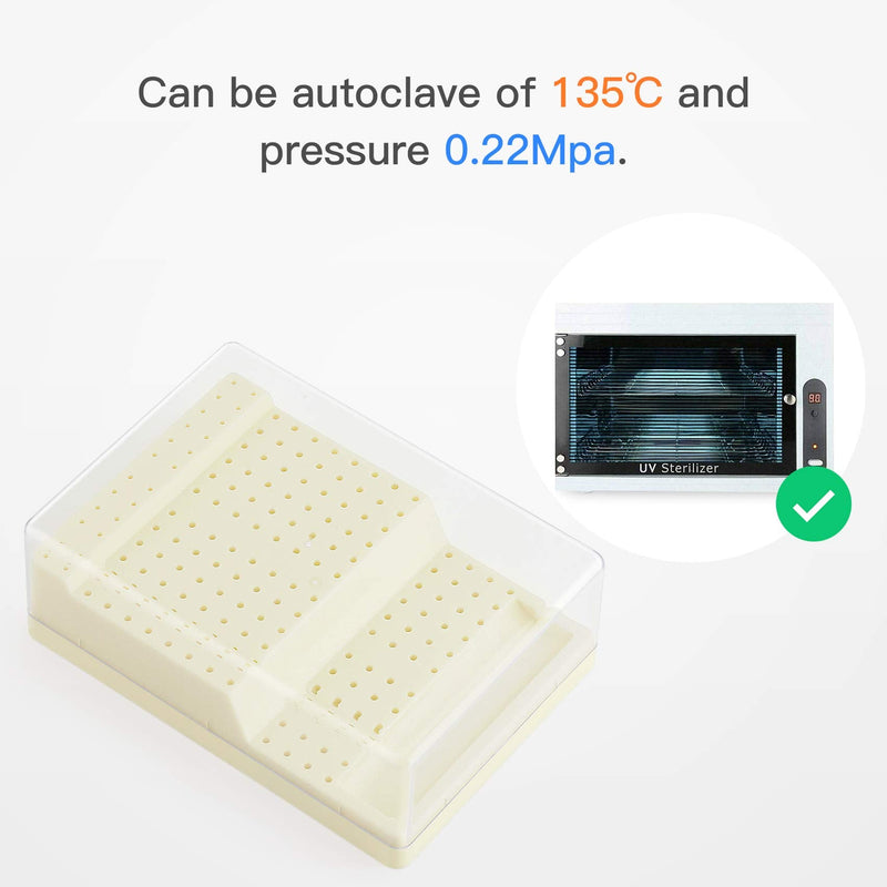 168 Holes Dental Bur Holder Box with Cover and Drawer, Burs Block Station Organizer Case for Bur, Plisher, File - Durable and Sturdy