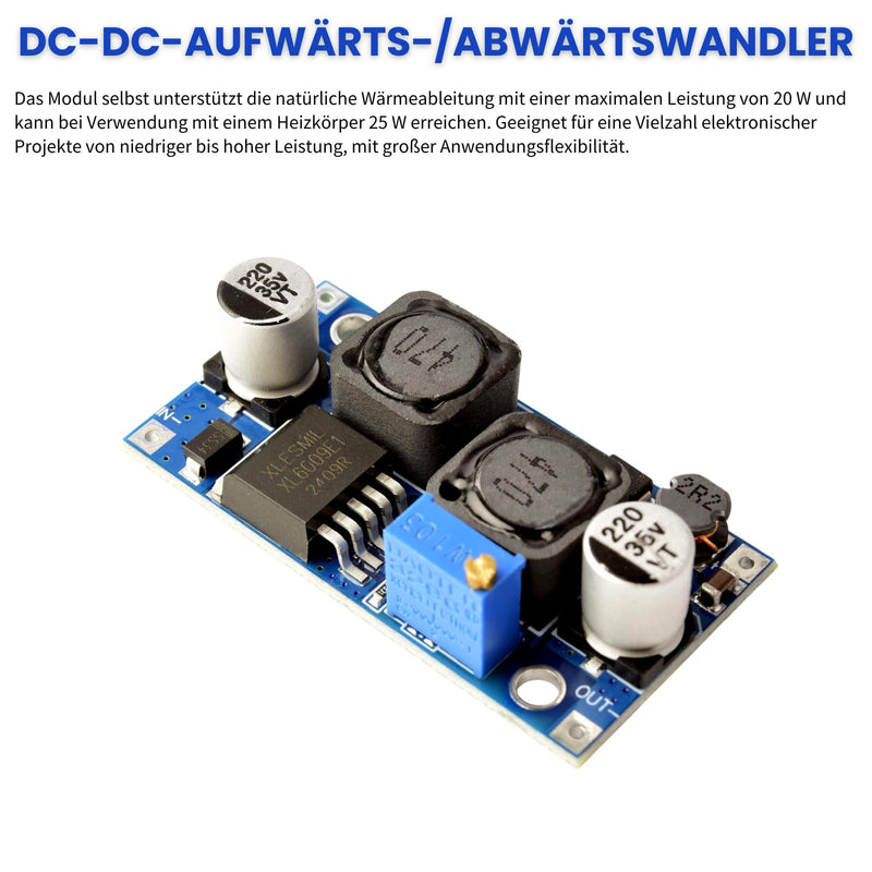 DC-DC 1.5-35V 3A Boost Buck Converter XL6009 Step Up Down Converter Voltage Regulator Power Supply Compatible with Arduino 3D Printer Sola Power Supply Electronic DIY (Pack of 3)