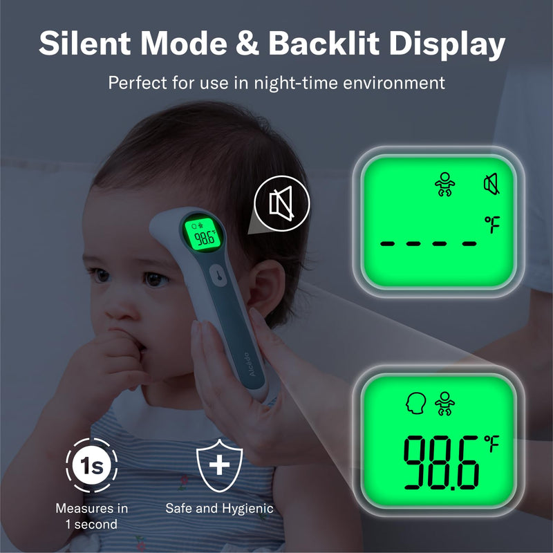 [Australia - AusPower] - Alcedo Forehead and Ear Thermometer for Adults, Kids, and Baby | Digital Infrared Thermometer for Fever | Touchless, Instant Read, Medical Grade | Pouch and Batteries Included 