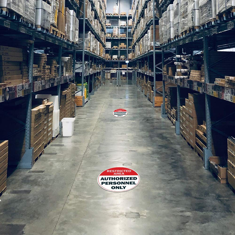 [Australia - AusPower] - Authorized Personnel Only 2 Non-Slip Floor Marker | 16" Circle Floor Marker Vinyl Decal| Protect Your Business, Work Place & Customers | Made in The USA 