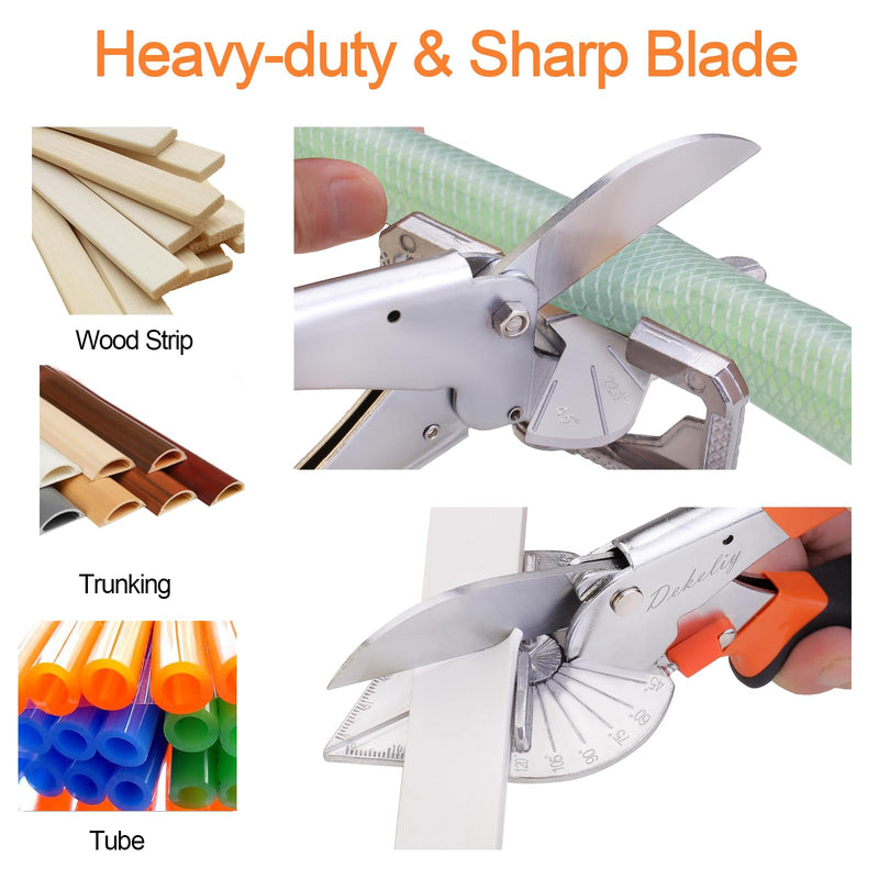 [Australia - AusPower] - Miter Shears 2 Pack,Multifunctional Trunking Shears for Angular Cutting of Moulding and Trim,Quarter Round Cutting Tool Adjustable at 22.5 to 135 Degree,Hand Tools for Cutting Wood and Plastic 