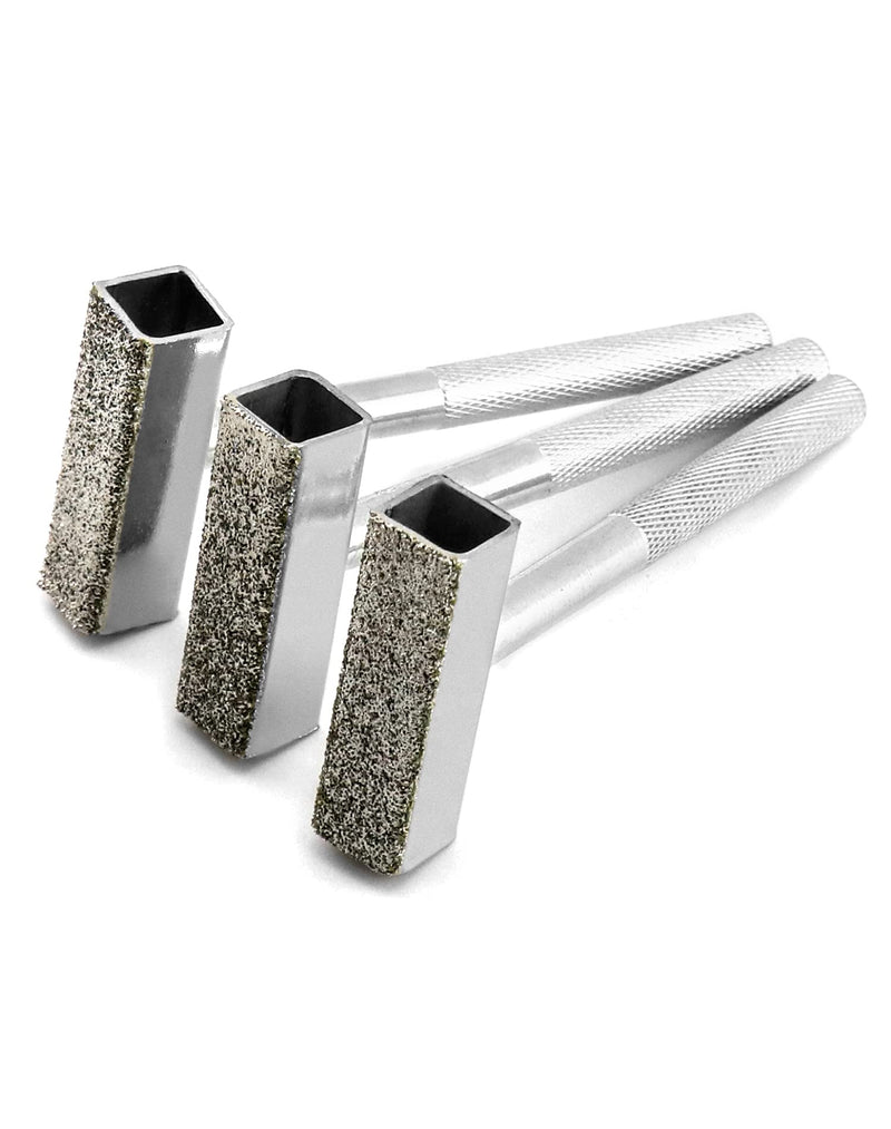 QWORK 3 Pieces Sharpening Stone Dresser, Diamond Grinding Wheel Straightener for Grinding Deburring Discs, 45 x 10 mm Head