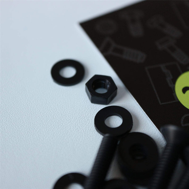 [Australia - AusPower] - 20 x Black Countersunk Screws Polypropylene (PP) Plastic Nuts and Bolts, Washers, M4 x 20mm, Anti-Corrosion, Chemical Resistant, (5/32 x 25/32 in) 