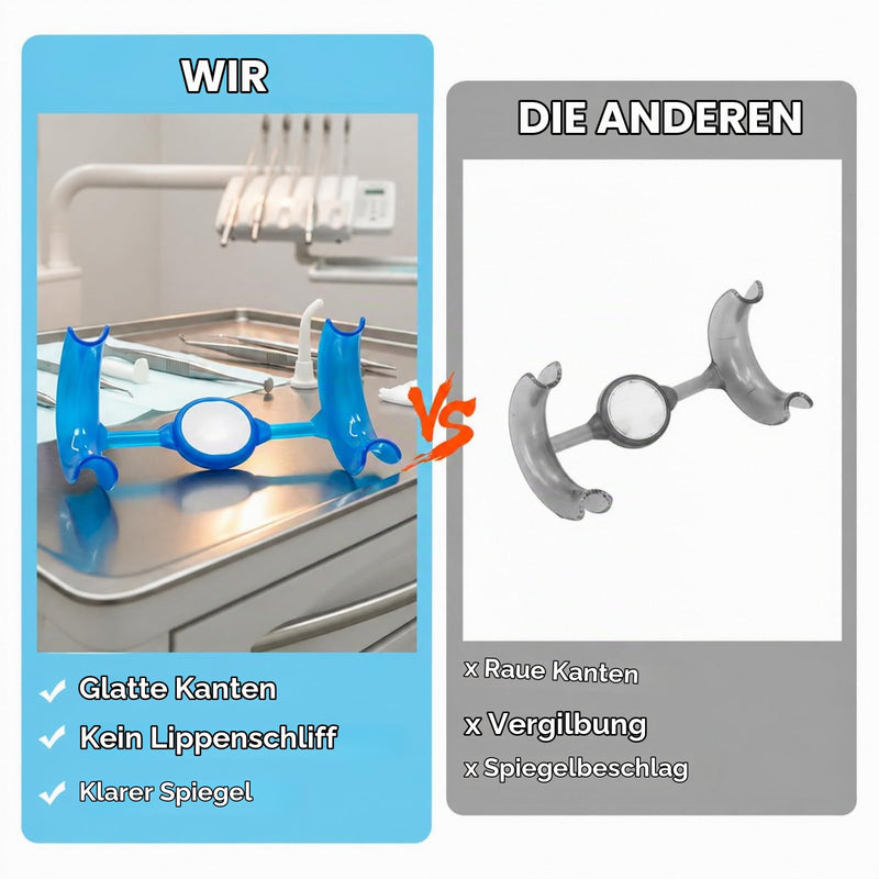 Dental Cheek Retractor with Mirror, M Shape Mouth Opener for Teeth Whitening & Repair, Oral Orthodontics, Lip Protection, Dentist Accessories, Pack of 10