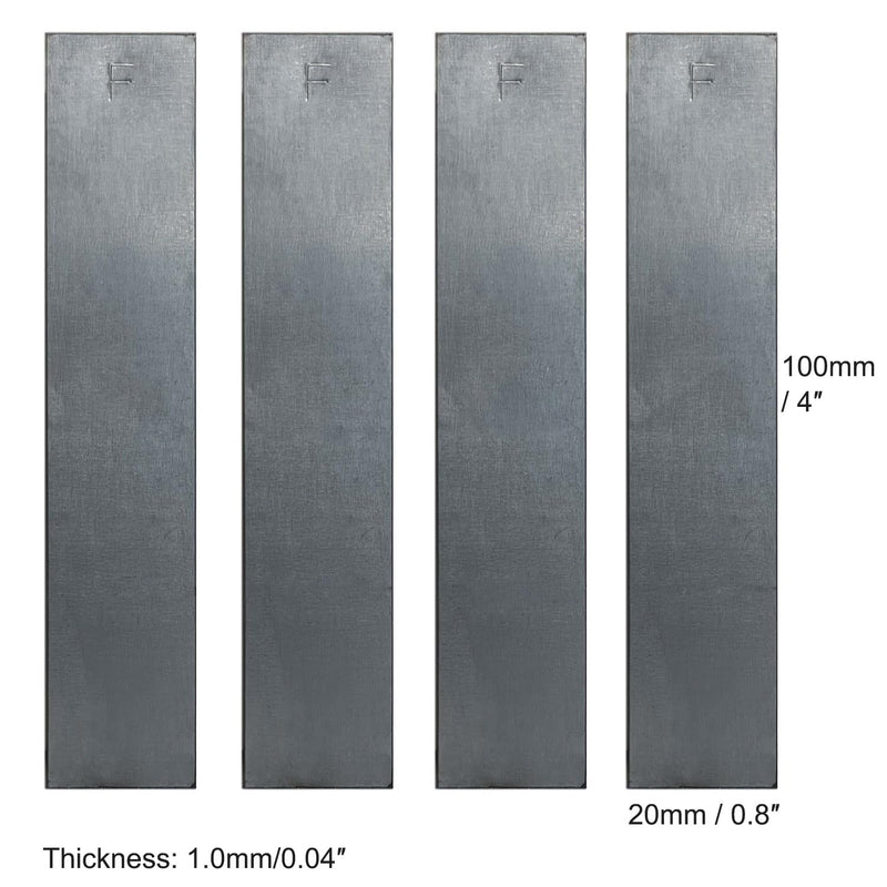 [Australia - AusPower] - 4PCS Metal Electrodes Iron Sheets,1x100x20mm, Iron Electrode Strips(99.995% Pure) for Plating,Electrolysis, Electroplating and Primary Battery Experiment Iron x4 