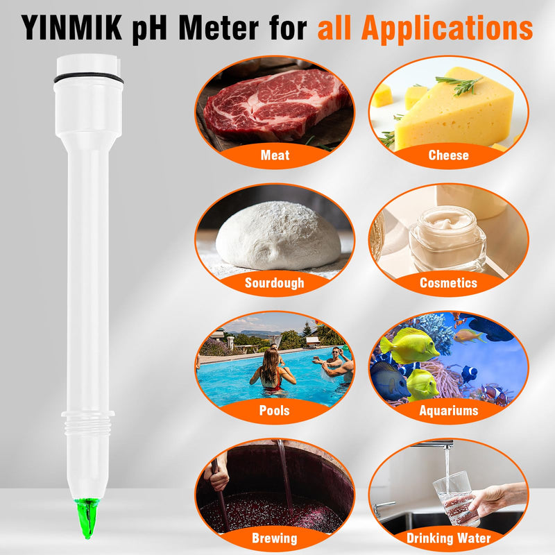 Food pH Probe for YINMIK YK-F02 Food pH Meter, Food pH Electrode Replacement