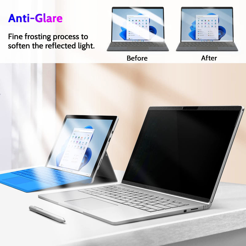 [Australia - AusPower] - 12.3 Inch Magnetic Privacy Screen Compatible With Surface Pro 7+/7/6/5/4/3, Removable Anti Blue Light Glare Filter, Black Security Private Apy Block Protector magnetic privacy filter for surface surface pro 7+/7/6/5/4/3 -12.3inch 