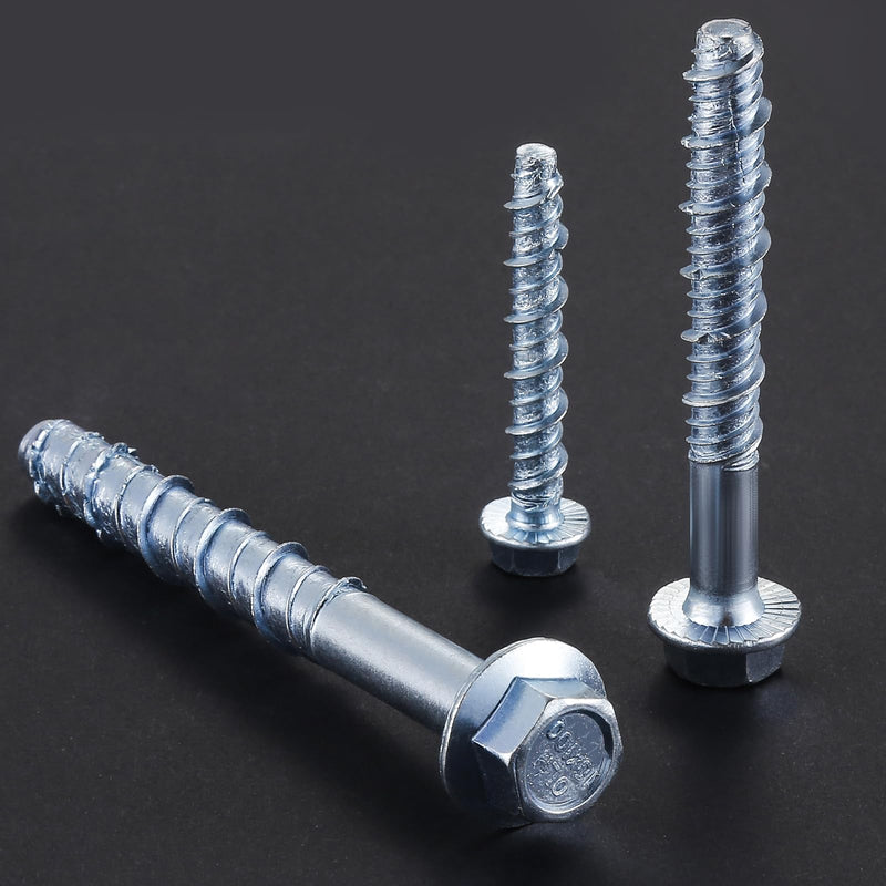 [Australia - AusPower] - 1/4" x 3" Zinc Plated Large Diameter Concrete Screw for Anchoring to Masonry, Brick or Block (10 pcs) 10 1/4" x 3" 