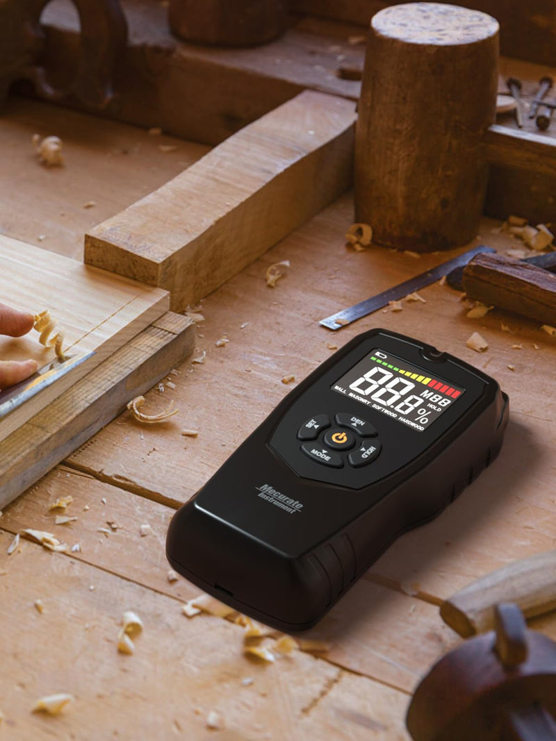 [Australia - AusPower] - Mecurate Pinless Wood Moisture Meter Moisture Detector for Walls, Drywall, Firewood and Building Material Dampness Inspection 