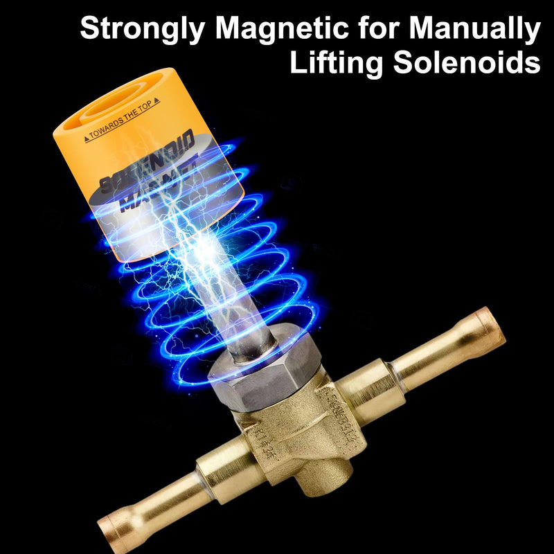 2 Pcs Solenoid Magnet, Solenoid Valve Magnet Tool #TLMKC, Solenoid Valve Troubleshooting Magnet Tool 18mm, Fits Most Industry Valves (Included Cannister Case)