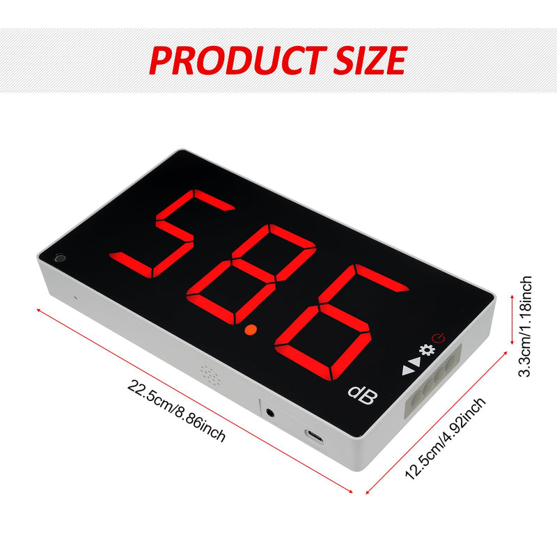 [Australia - AusPower] - Sound Level Meter with Large LCD Screen Wall Mounted Digital Noise Meter Decibel Monitoring Tester Noise Volume Measuring Instrument 30-130dB Measuring Range with Sound Alarm 