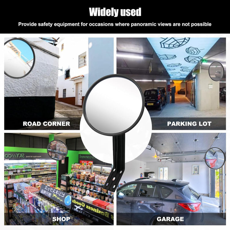 [Australia - AusPower] - 8 Inch Convex Mirror Outdoor with Adjustable Wall Fixing Bracket,Driveway Mirror,Blindspot Traffic Mirror for Driveway Garage Park Outdoor Wide Angle View Curved Security Blind Spot Mirrors 8" 1 