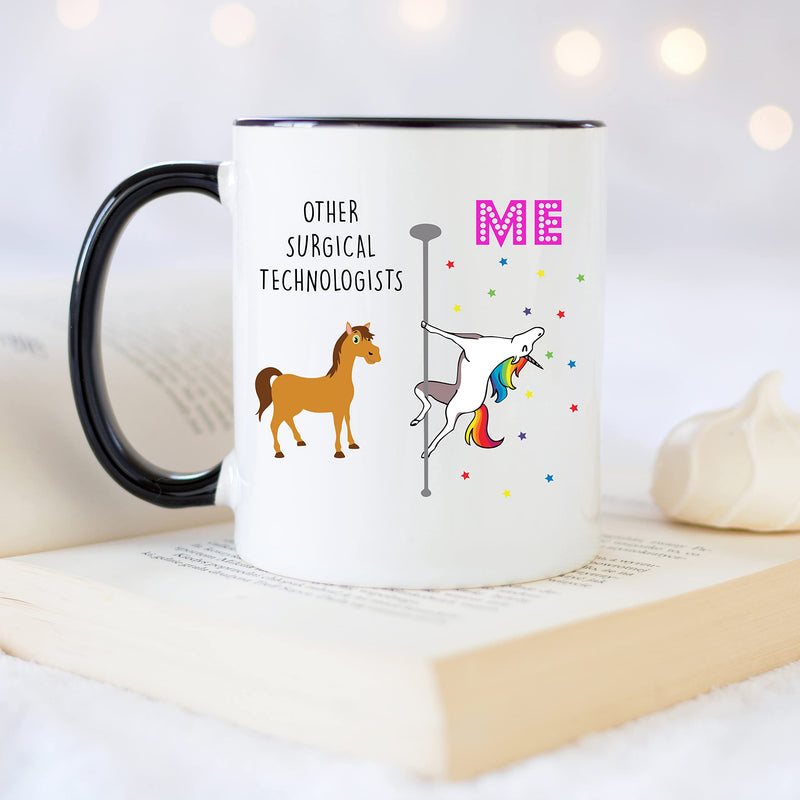 [Australia - AusPower] - YouNique Designs Surgical Technologist Mug, 11 Ounces, Surgery Tech Cup, Surgical Technology Coffee Mug for Women and Men, Surgical Nurse, Surgical Technician Gifts (Black Handle) Black Handle 
