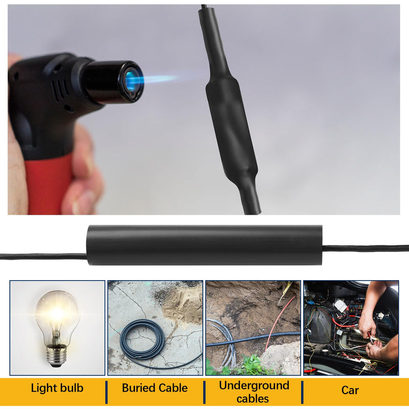 [Australia - AusPower] - 2 Sets Underground Wire Splice Kit Suit for 14/3 to 8/3 Range Direct Burial Uf Wire Handle up to 600 Volts Maximum Includes Connectors and Shrink Tube Electrical Cable 2 