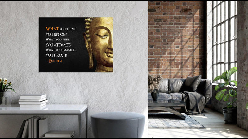 YPY Buddha Zen Wall Art Canvas, Motivational Quotes, 16"x24" 24"L x 16"W