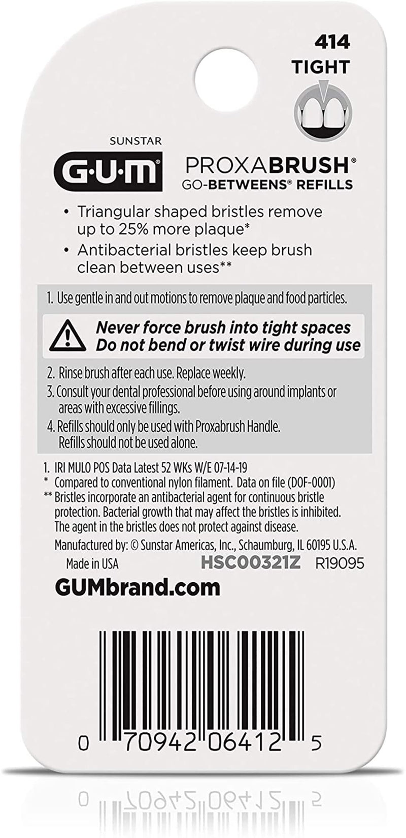 GUM Go-Betweens Proxabrush Refills Tight - 8 ct, ( Pack of 4 )