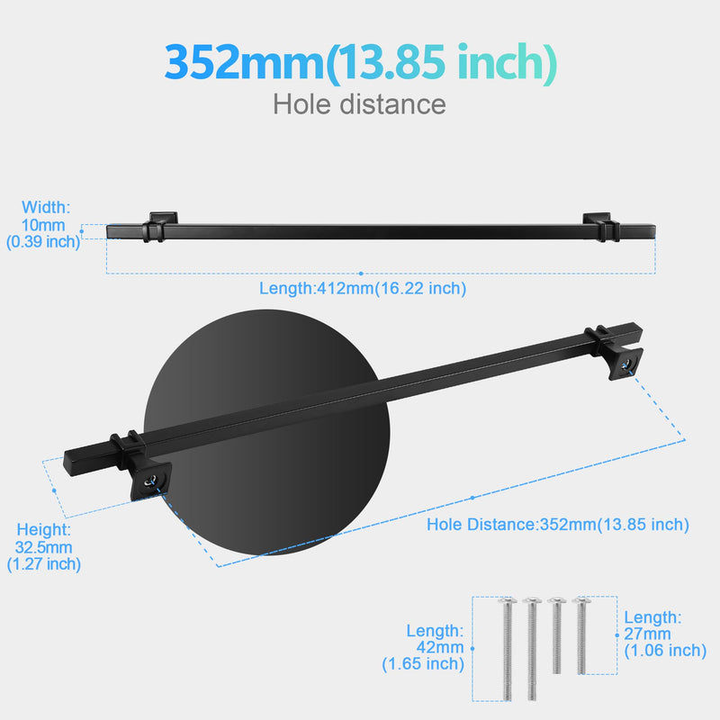 Cabinet Pulls Matte Black Cabinet Handles, 5 Pack 13-4/5 Inch Kitchen Door Cupboard Wardrobe Drawer Handles, Cabinet Hardware Bar Drawer Pulls, 352mm Hole Centers 13-4/5 inch Hole Centers Pull