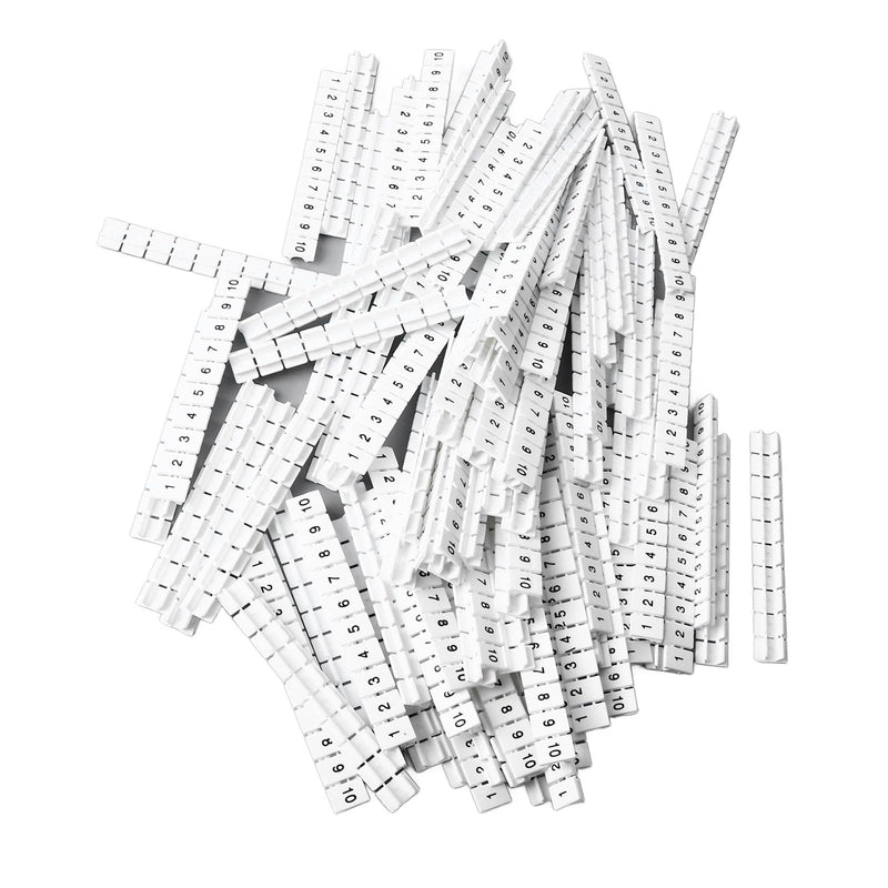 100PCS Terminal Marker Strip Blocks Labels MarkingHeat Nylon Terminal Blocks LabelsMarkers Bar Clear Visible Numbered Assembly