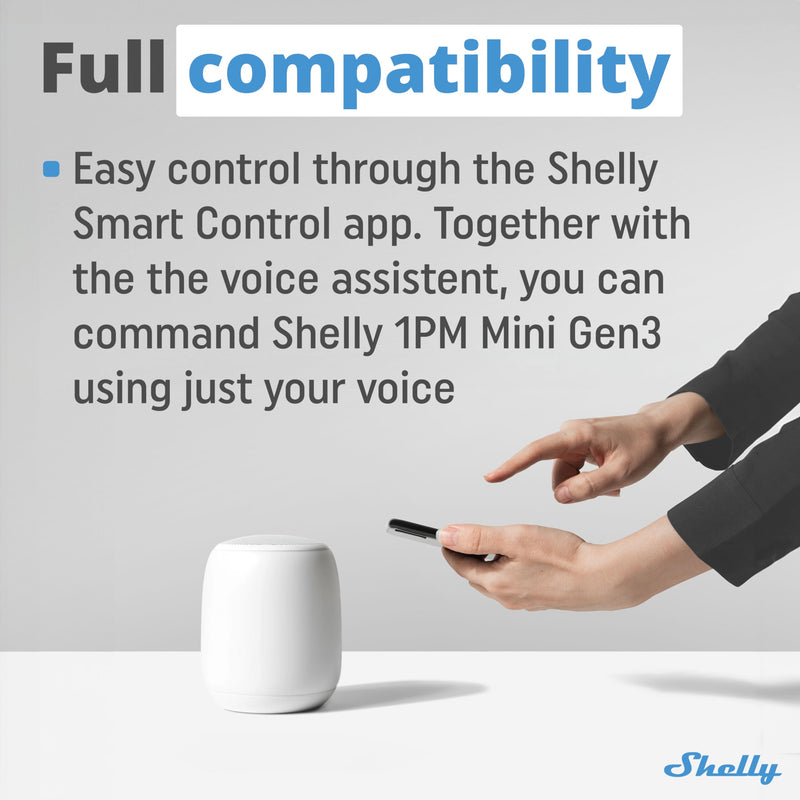 Shelly 1PM Mini Gen3 | WiFi Smart Switch Relay, 1 Channel 8A with Power Measurement | Home Automation | Bluetooth Gateway | Compatible with Alexa & Google Home | No Hub Required (2 Pack) 2