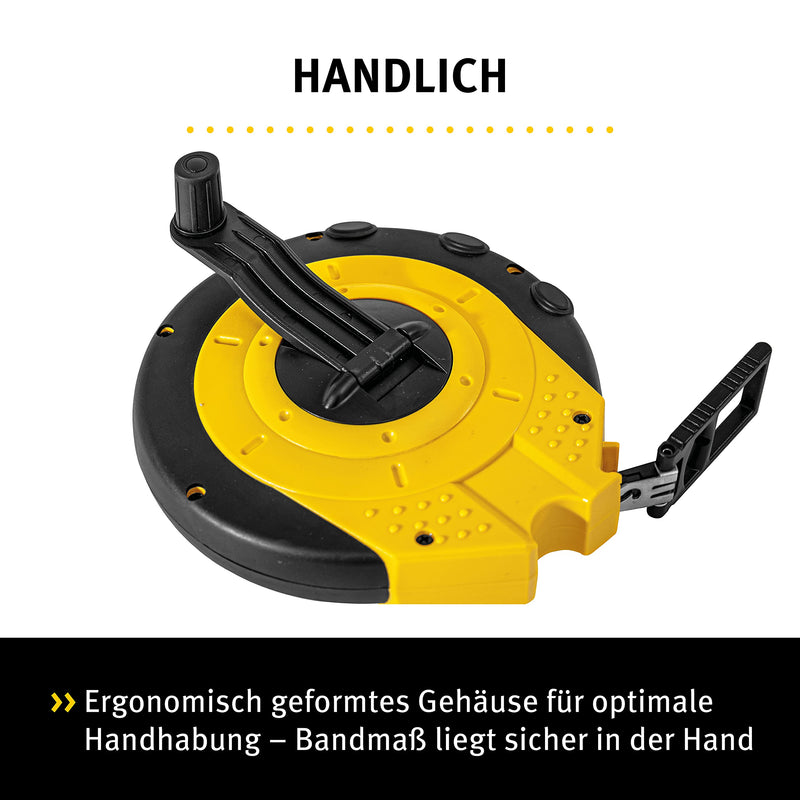 [Australia - AusPower] - Stabila Capsule Tape Measure LBM 2000 Steel, 20 m, Steel Measuring Tape with Metric Scale and Nylon Wrap Coating, Universal Hook, Shatterproof Capsule, MID Accuracy LBM2000 ST20 Black Yellow 