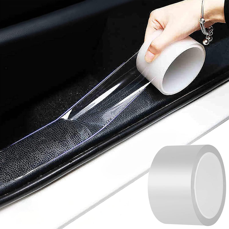 MYFAMIREA Anti-Scratch Anti-Collision Adhesive Strip Car Door Edge Guard Protector Strip Car Door Scuff Plate Protectors Transparent Invisible Tape for Rear Bumper/Door(33Ft x 2In) 33Ft x 2In
