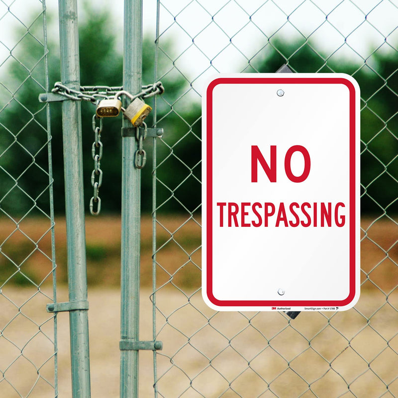SmartSign "No Trespassing" Sign | 12" x 18" 3M Engineer Grade Reflective Aluminum EG Aluminum