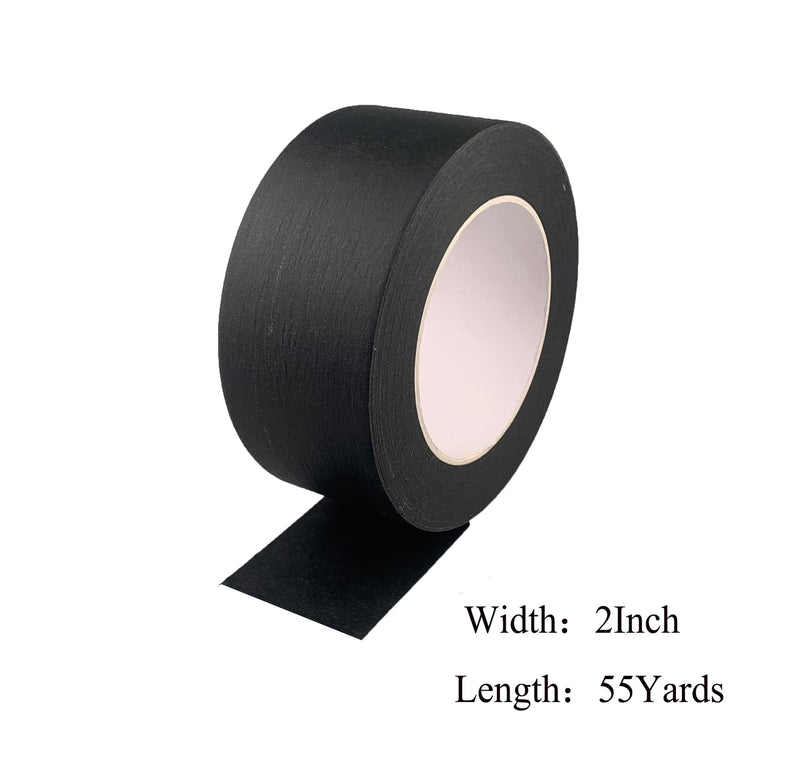 [Australia - AusPower] - 2 Inch Black Wide Masking Tape, Black Painters Tape for Home, Office, School Stationery, DIY Art, Crafts, Labeling (2 Inch X 55 Yard) 2 Inch X 55 Yard 