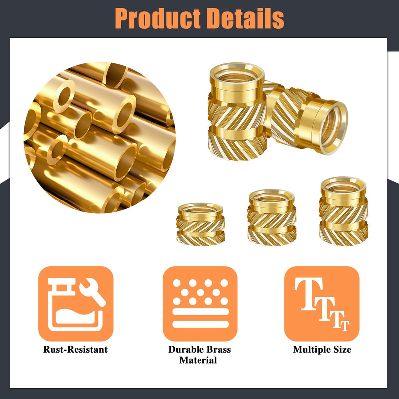 [Australia - AusPower] - 307 Threaded Inserts for Plastic Set, M2-M6 Heat Set Insert with M2-M8 Soldering Iron Tips, Brass Heat Set Insert Tool Metric Knurled Nuts Assortment Kit for Plastic and 3D Printing 