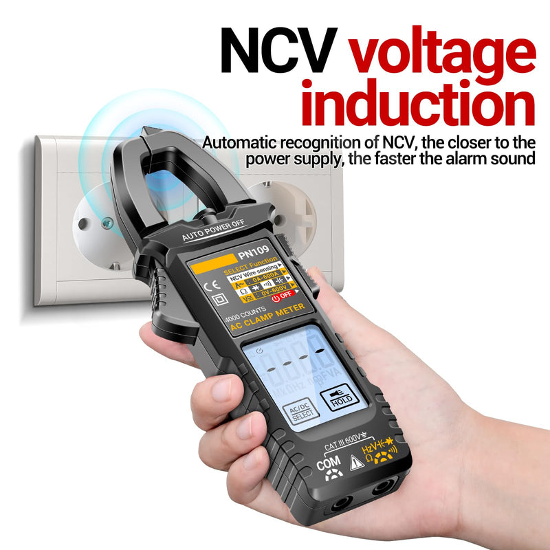 [Australia - AusPower] - PN109 Ohmmeter Voltmeter Tester with Backlit 4000 Count Multimeter Battery Operated(NOT Include) Red 
