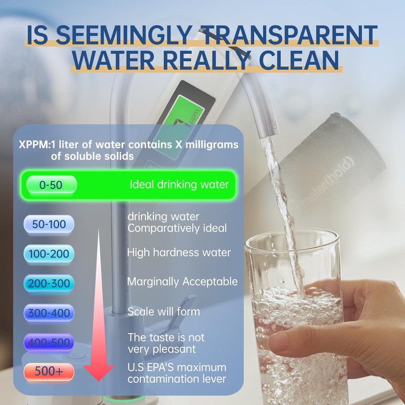 [Australia - AusPower] - 2025 New 4-in-1 Digital TDS Meter – Water Quality Tester | EC, Temperature (℃/℉) & 0-9999 ppm for Drinking Water, Aquariums & RO-RODI Systems – White 