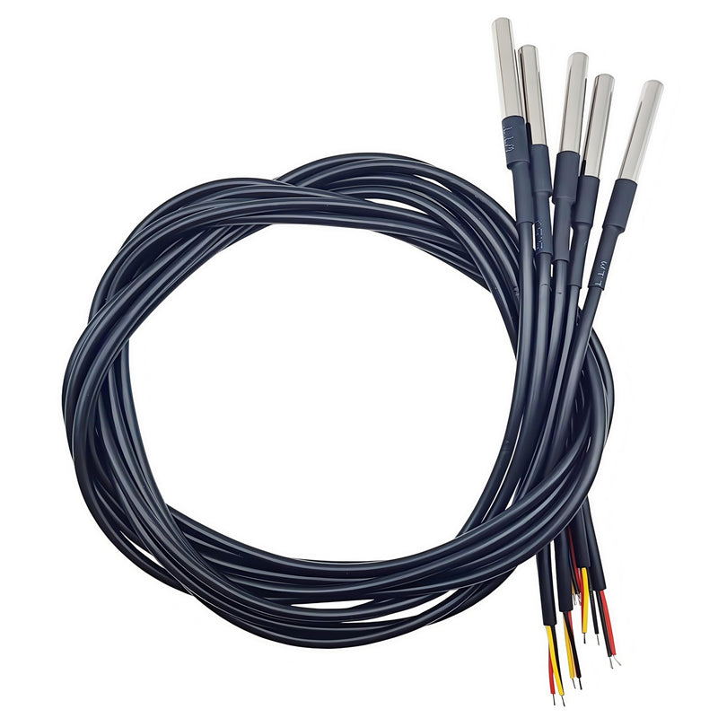 [Australia - AusPower] - 5pcs DS18B20 Temperature Sensor Waterproof Digital Stainless Steel Tube Temp Probe 1 Meter 39.3" Compatible with Arduino Raspberry pi 