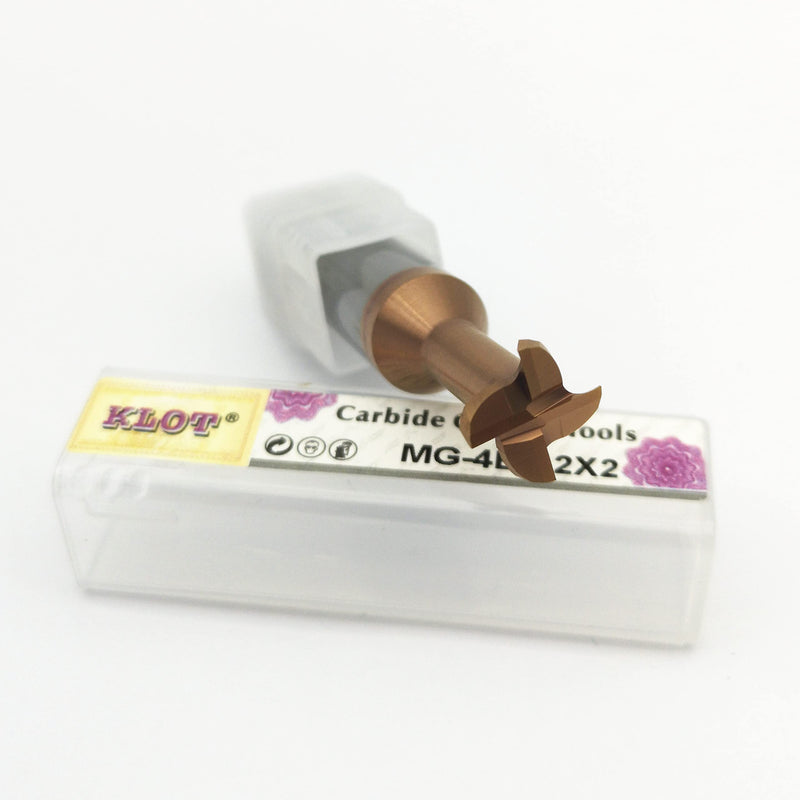 [Australia - AusPower] - KLOT AlTiN Coated T Slot Keyseat Milling Cutter Solid Carbide 3mm-20mm T Slotting End Mill (4 * 0.5 L50mm) 4*0.5 L50mm 