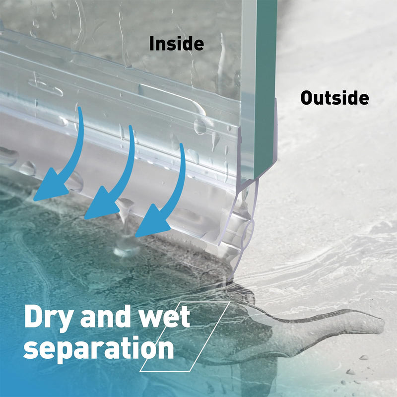 Shower Door Bottom Seal,2 PCS 5/16" X 36" Shower Door Sweep for 5/16 Inch Glass,Frameless Glass Door Seal Strip to Seal 22mm Gap,Stop Shower Leaks and Create a Water Barrier For 5/16" Glass
