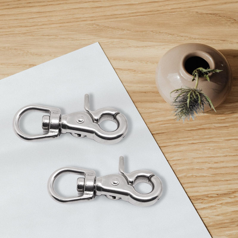 [Australia - AusPower] - 2 Pcs Trigger Snaps Swivel Hooks 2 3/5", Heavy Duty 316 Stainless Steel Trigger Clips for Marine, Flag, Dog Leash 