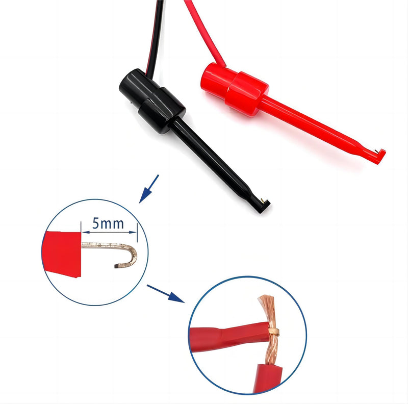 [Australia - AusPower] - WWZMDiB 8 Pcs Banana Plug Test Leads 4mm Gold Plated Banana Plugs Test Clip Retractable Hook 3.28 ft Copper Wire for Multimeter Leads(4 Black + 4 Red) 