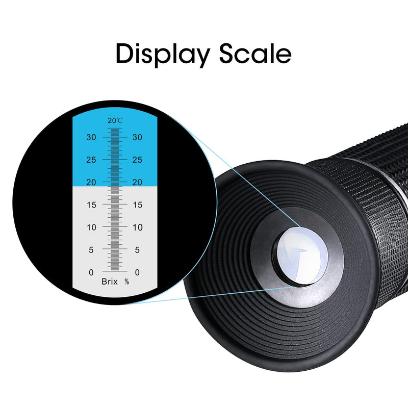 [Australia - AusPower] - Brix Meter Refractometer 0~32%, LEERCHUANG Handheld Brix Refractometer Sugar Content Test, High Accurate Brix Measurement with ATC for Fruit Beverages & Juice Brix: 0~32% 
