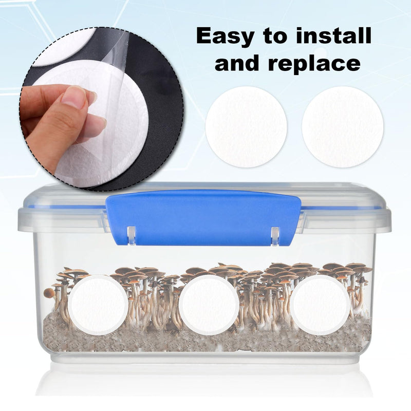 [Australia - AusPower] - 48pcs 2.5" Monotub Adhesive Filter Disks, 0.08in Thick Mushroom Filter Pads Breathable High Temperature Resistant Filtration Patches Replacement Ideal Mushroom Growing Supplies 