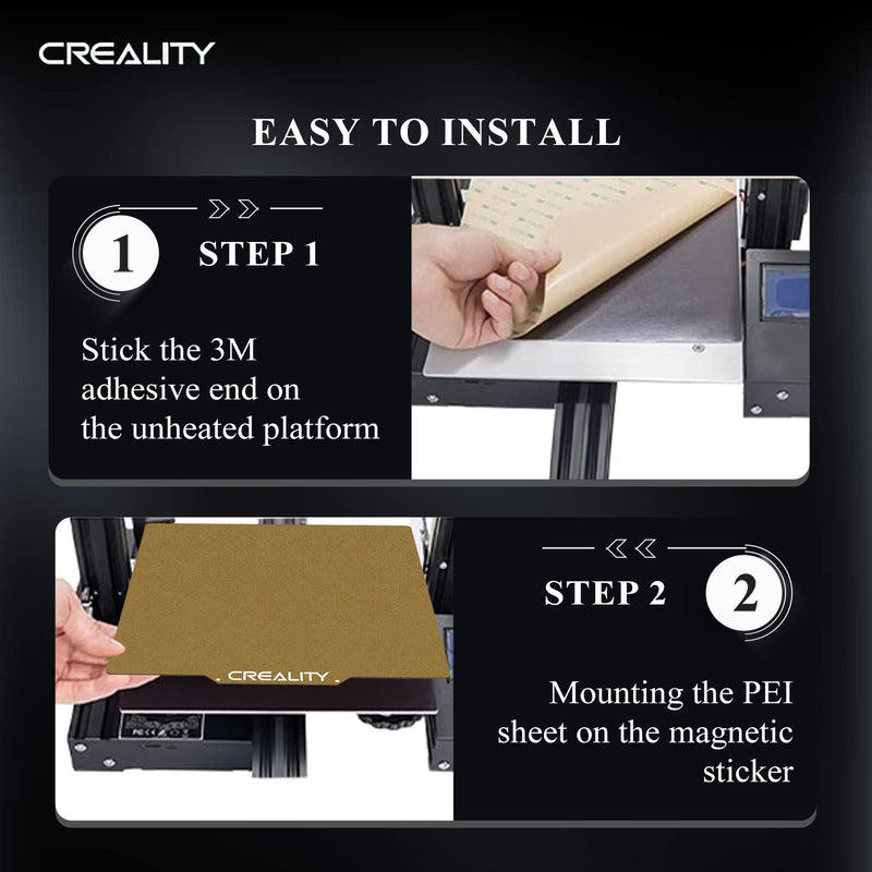 [Australia - AusPower] - Creality Official PEI Plate with Adhesive for Ender 3/Ender 3 Pro/Ender 3 V2/Ender 3 S1/Ender 3 S1 pro/Ender 3 neo/Ender 3 v2 neo/Ender 5/Ender 5 Pro and All 235 * 235mm Size 3D Printer Thermoplastic Filament 