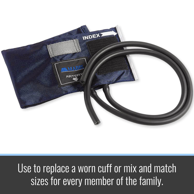 [Australia - AusPower] - MABIS Sphygmomanometer Blood Pressure Replacement Cuff and Two-Tube Bladder, Large Adult, Blue Adult Large 